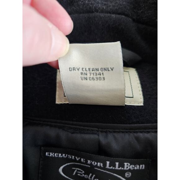 L.L Bean Black Wool Pea Coat Women's Size 10 Petite Thinsulate - Picture 6 of 10